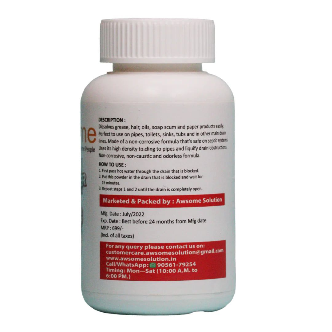 Powerful Drain Blockage & Sink Cleaner Powder.